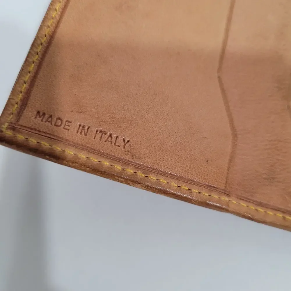 Hunting World Black Tan Wallet Long Checkbook Card Holder Leather Bifold Italian